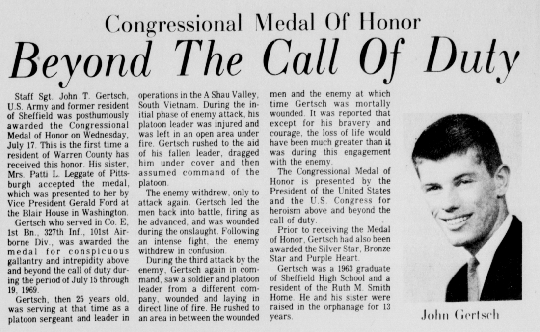 Gertsch received nation’s highest honor News, Sports, Jobs Times